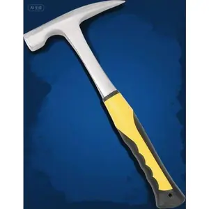 31 Oz Rock Hammer with Non-slip PU Grip, Pointed Tip Geological Tool for Prospecting & Mining, Shock Absorbing Handle for Comfort, Durable Construction for Rock Hounding & Exploration repair  tools rubber mallet