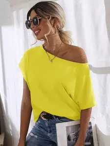 SHEIN LUNE Batwing Sleeve Solid Tee