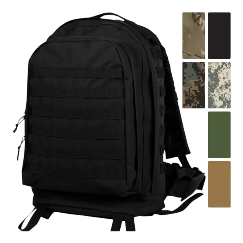ROTHCO Tactical Backpack, MOLLE II 3-Day Assault Pack in Durable Polyester Camouflage, Hydration Ready with Belted Adjustable Straps for Hiking, 20”x12”x7”, Synthetic, Black 40139, 20” X 12” X 7”, Acu Digital Camo, Extended Excursions, Adjustable Shoulder