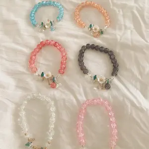 FLOWER BRACELETS!! Bohemian glass and synthetic crystal