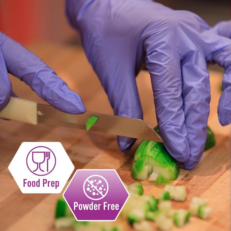 MedPride Powder-Free Nitrile Exam Gloves Iris Blue Medium - 100 Count Disposable Latex-Free Gloves Textured Fingertips Puncture-Resistant Beaded Cuff for Tattoo Artists Law Enforcement Medical Food Prep Cleaning