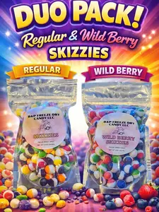 Duo Pack Regular & Wild Berry Freeze-Dried Candy - Original & Wild Berry Flavors - 5.5oz & 5oz - Limited Time Deal - Perfect Craving Satisfier