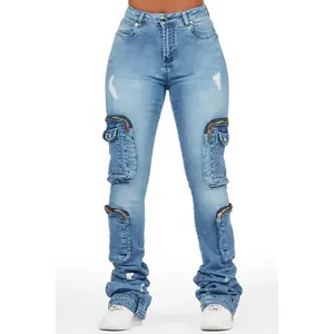 Alisson Med Wash Cargo Super Stacked Jean