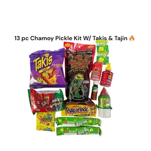 13 pc Chamoy Pickle Kit- Big Texas Dill Pickle With Takis and Mini Tajin