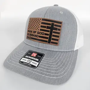 Man Of God Husband Dad Trucker Hat, Christian American Flag Hat, Richardson 112 Cap, Faith Gift For Him, Religious Dad Hat, Fathers Day Gift