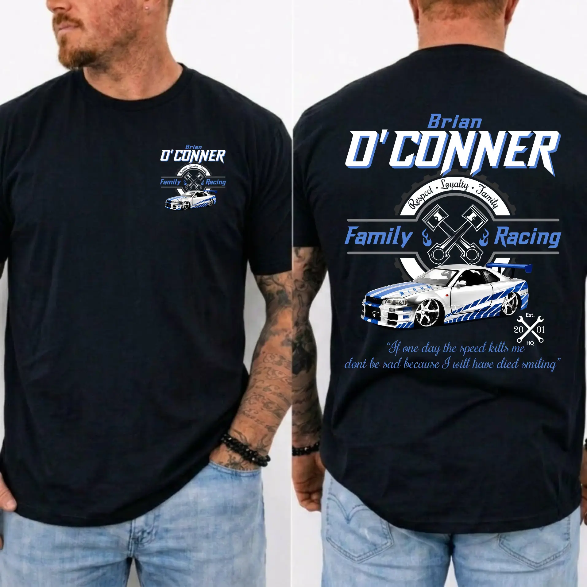 Brian O'Conner Family Racing T-Shirt, Fast and Furious Movie Tee, Paul Walker Tribute Graphic Shirt, Gift For Fans, Made In USA