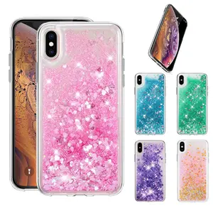 Doemoil Cute Glitter Flowing Bling Quicksand Liquid Soft TPU Case For iPhone Xs Max XR X