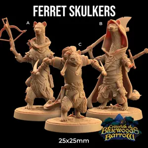 Ferret Skulkers Woodland Critterfolk | The Dragon Trappers Lodge | 32mm Scale | Miniature TTRPG Mini DnD Dungeons and Dragons Wargame
