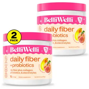 BelliWelli Daily Fiber + Probiotics - Peach Mango- 2 pack