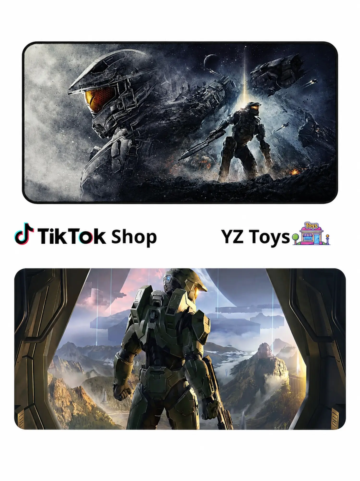 Halo Master Chief Computer Mouse Pad - Large Non-Slip Gaming Desk Mat, Sci-Fi Art Spartan Battle Keyboard Pad, Gamer Room Decor Gift for Halo Fans