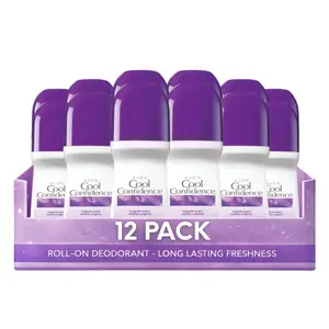 Cool Confidence Original Roll-On Anti-Perspirant Deodorant for Women Pack of 12 (2.6 fl oz / 75ml Each) | 24-Hour Odor Protection | Rosy Floral