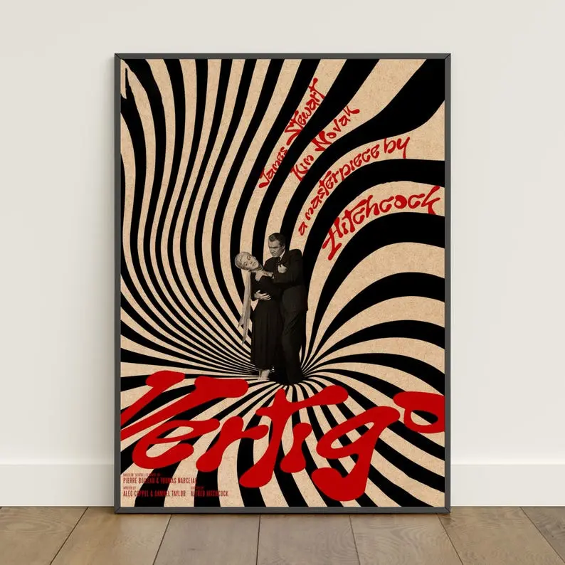 Vertigo Poster | Retro Print | Wall Art | Kraft Paper Print | Home Decor | Gift Poster | Movie Poster