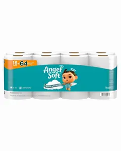 Soft and Strong Toilet Paper Pack, 16 Mega Rolls (Equals 64 Regular Rolls), Household Personal Kitchen Daily Use Home Care Tissue