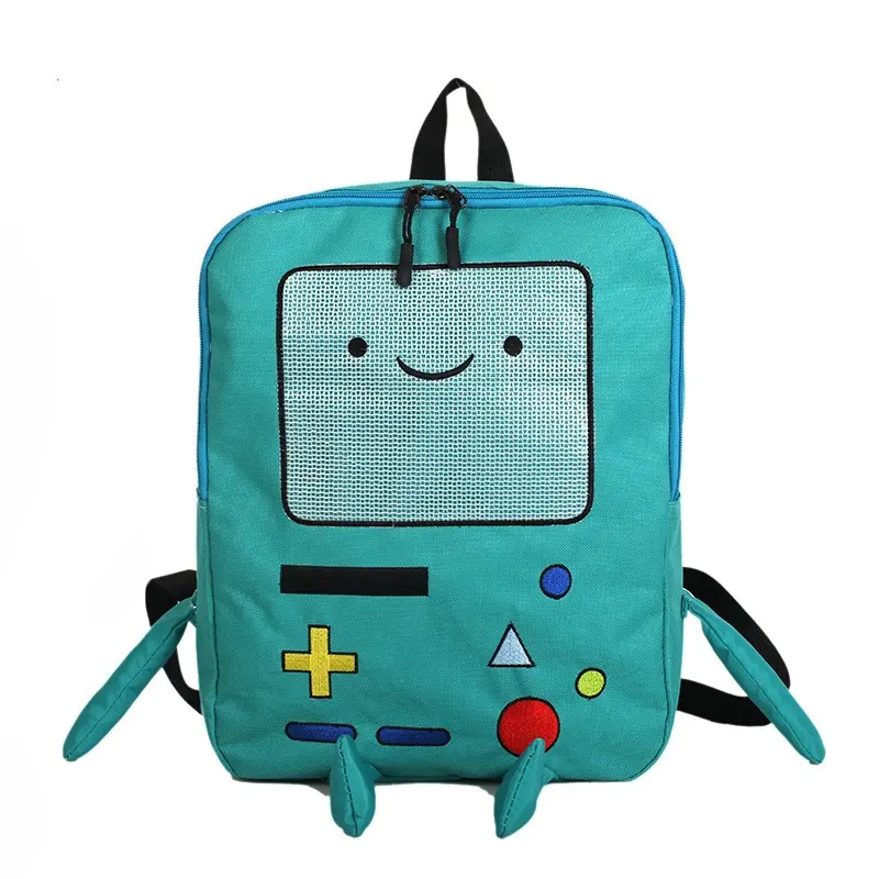 Cute Robot Game Backpack Casual TravelBag Cartoon Green Breathable Daypack