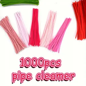 1000 pink series pipe cleaners, upgraded and densified version, 5 different shades of pink, a total of 1000 pieces, the unique color scheme is more attractive, suitable for holiday decorations and DIY crafts