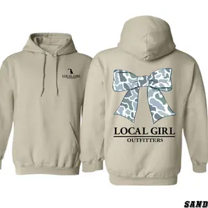 Local Girl Outfitters Hoodie – Featuring Stylish Camo Bow Graphic, Perfect for Local Girls with a Love for Fashion, Unisex Hoodie for Casual Elegance