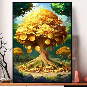 Diamond Painting Money Tree Fantasy Landscape Mosaic Picture Of Rhinestone Cross Stitch Embroidery Kits Tree of Life  Home Wall Decor