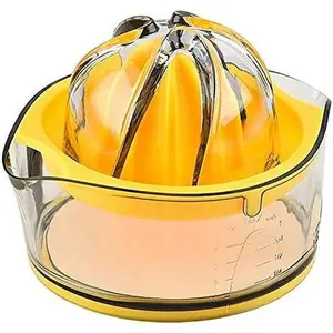 Citrus  Orange Juicer, Manual Hand Squeezer with Built-in Measuring Cup and Strainer, 8OZ (Yellow)