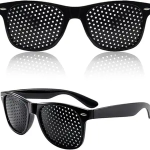 Vision Correction Fine Hole Glasses for Eye Strain Relief, Anti-Fatigue Pinhole Glasses with Durable PC Lenses, Portable & Lightweight Design for Daily Use, Computer Work, Reading, and Travel, Square Eyed Glasses