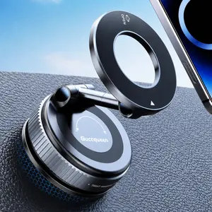 【DealsForYouDays】Guccqueen 2.0 Foldable Magnetic Car Phone Holder - 20 N52 Magnets, Vacuum Suction Cup with Heat-Resistant Nano-Adhesive Base, Auto Accessories, Car Stuff, Phone Accessories for MagSafe Devices