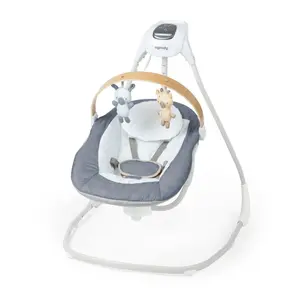 Ingenuity Simple Comfort Compact Swing with Wood Toy Bar - Chambray Ingenuity Simple Comfort Compact Swing with Wood Toy Bar - Chambray