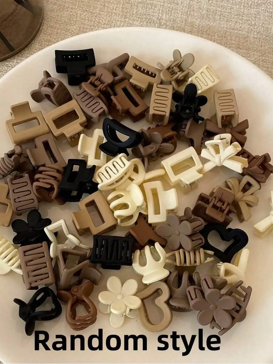 20 Pieces Mini Bangs Clips Set Matte Brown Princess Minimalist Style Hair Clips Assorted Designs for Women's Winter Autumn Fashion Holiday Outfits