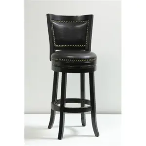 212 MAIN 29 in. Bristol Adjustable Swivel Bar Stool - Black PU Leather Adjustable Swivel Stool, Adjustable Swivel Stools