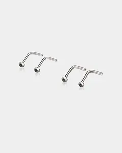 2PCS HalfBall Top Titanium Nose Stud Pack