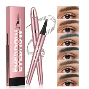4 Prong Eyebrow Pen, Microblading Eyebrow Pen Long Lasting, Natural Hair Like Strokes Eyebrow Pencil, Smudge Proof Liquid Brow Pen for Beginners, 6 Shades Available,eyebrow makeup product