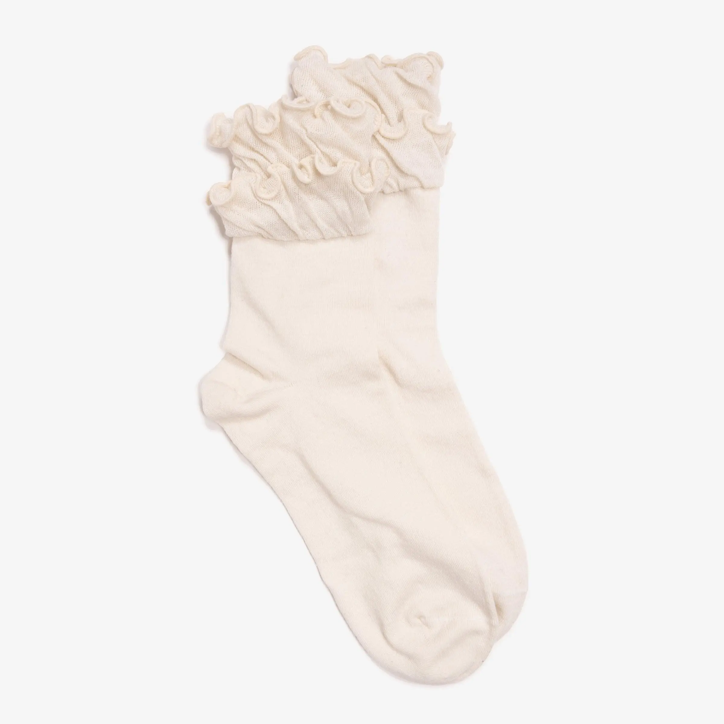 Mid-Calf Crew Socks for Women, Buttersoft Breathable Fabric with Ruffle Cuffs for a Touch of Casual Elegance, Casual Wear, Basic Chic, Mid-Calf Socks, Calf High