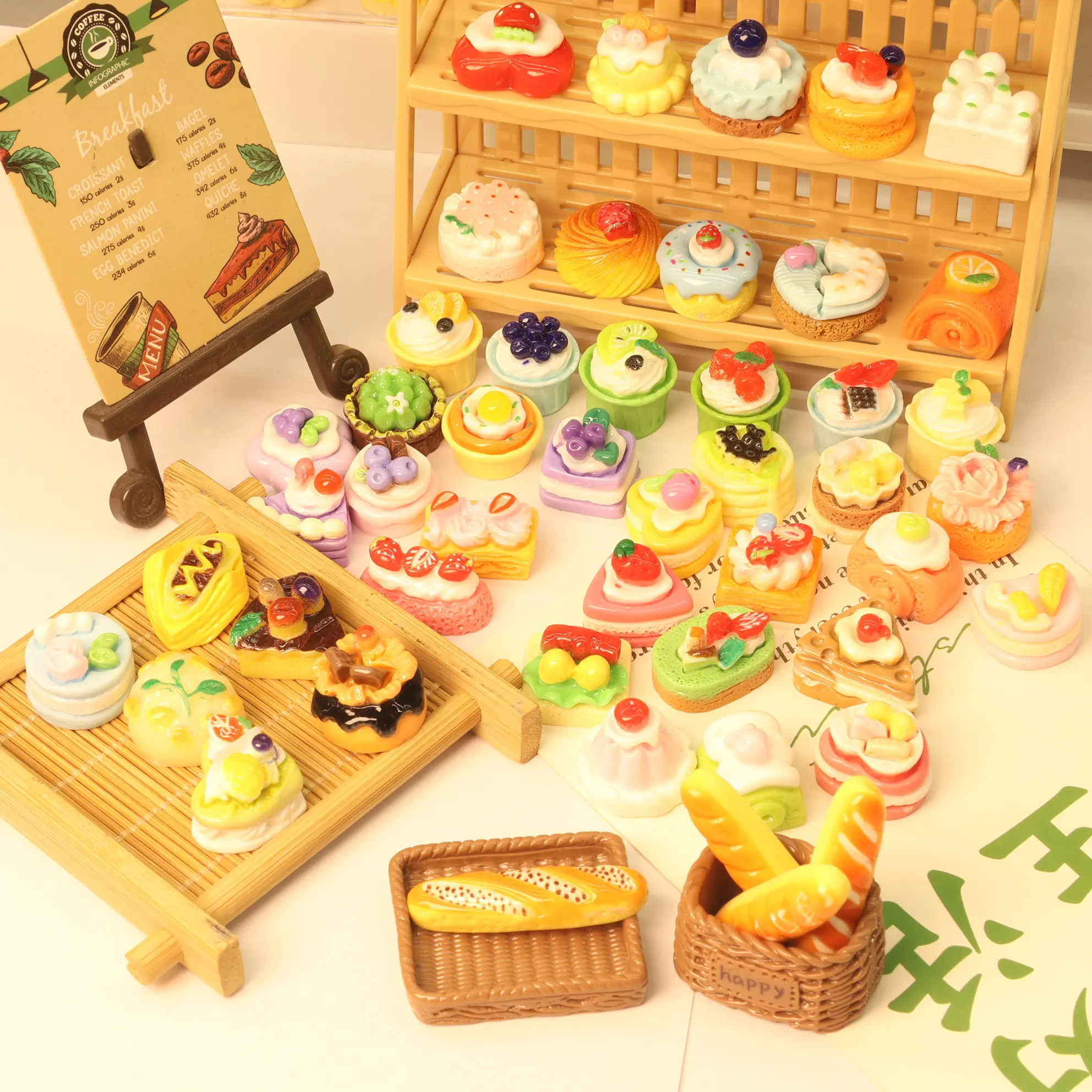 Miniature Cake Dessert Models, DIY Handmade Decorations, Creative Holiday Gifts, Desktop Ornament Set, 10/30/50 Pieces