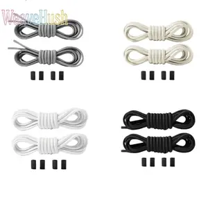 One Size No-Tie Elastic Rubber Shoelaces, Stretch Fit Tieless Bungee Laces for Sports Sneakers, Durable Flexible Replacement Shoe Laces, Easy Wear No Need Tying Design, Suitable for Adults, Kids and Elderly, Perfect for Running, Walking, Outdoor Sports an
