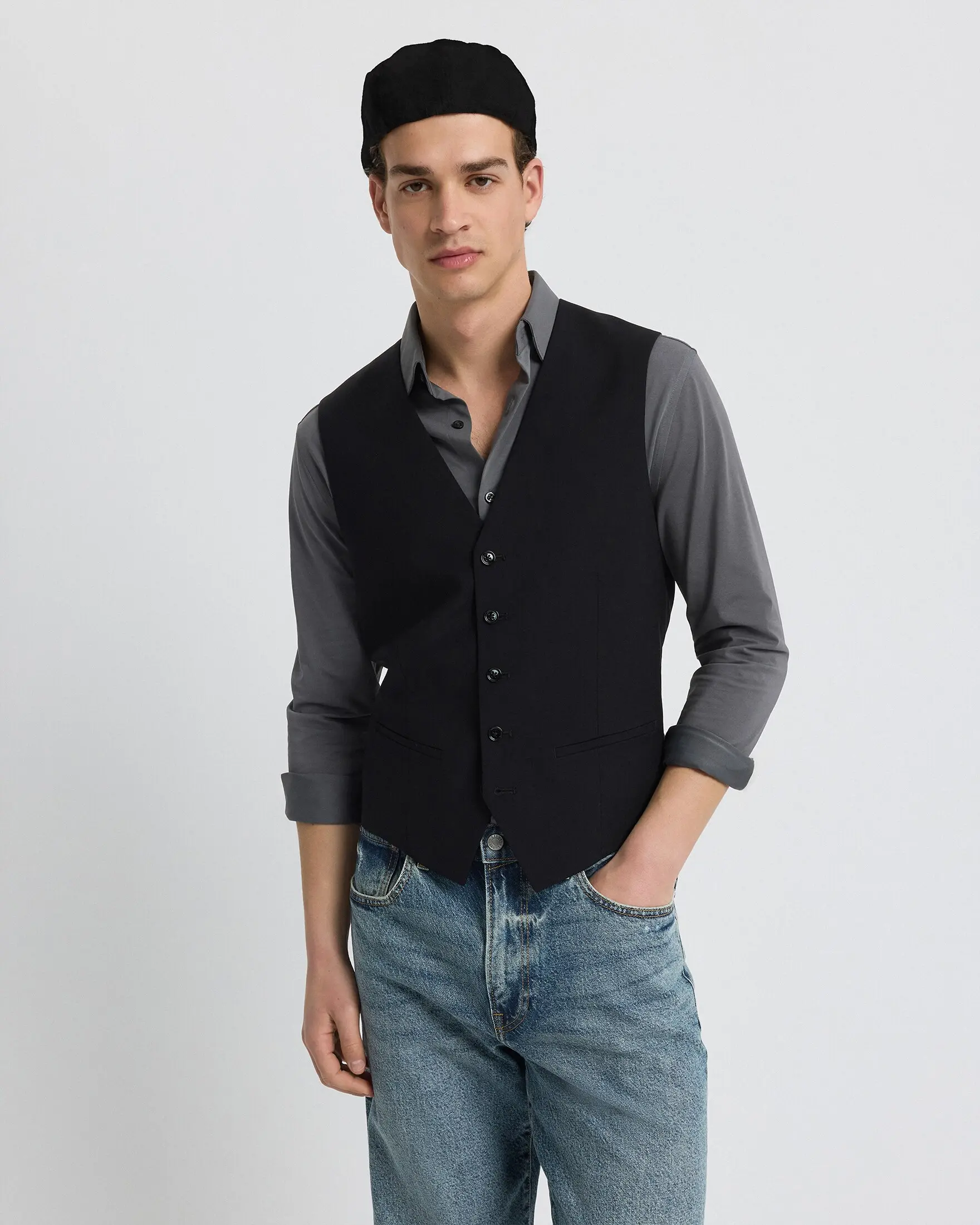 black dress shirt express Black Button Collar Mini Dress & Reviews - Black - Dresses main image 0