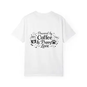 Powered by Coffee & Puppy Love T-shirt | Paw Print Tee