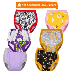 6-Pack Toddler Boys' & Girls' Potty Training Pants with Side Snaps – 100% Cotton Reusable Training Underwear for 2T-4T Toddlers