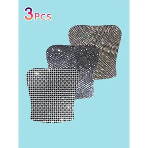 Shimmer Sparkle Print Strapless Camisole Set - 3-Pack Slim Fit Tops