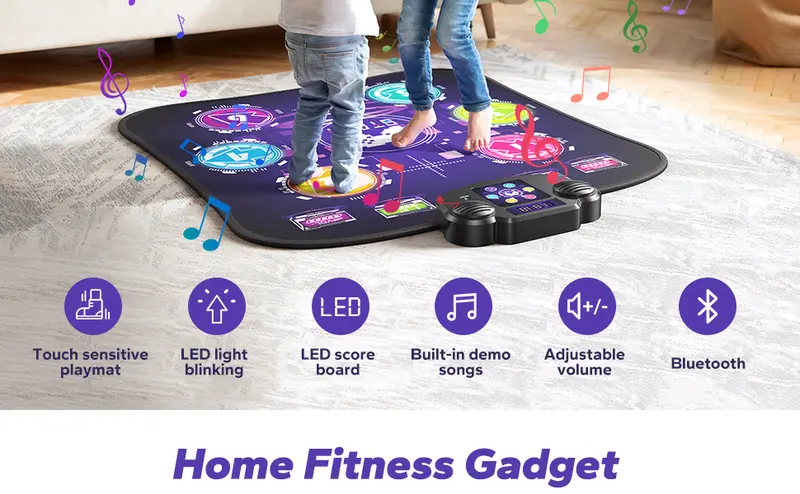 Merach Dance Mat Bluetooth Electronic Dance Pad with Light-up 6-Button 8-Button Built-in Music Dance Game Toy Gift for Kids Girls Boys 3-12 Years Old Summervibes