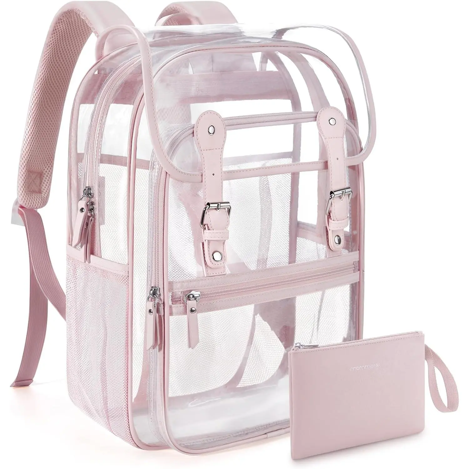 Clear Backpack Heavy Duty Thick PVC Clear Bookbag for School with Pencil Bag Transparent Backpack See-Through Bag