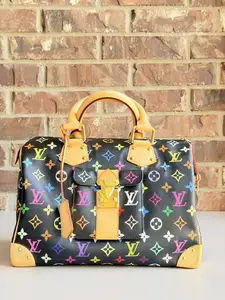 Pre-owned Louis Vuitton Canvas tote bags Monogram Multicolor Speedy 30 Black 48293