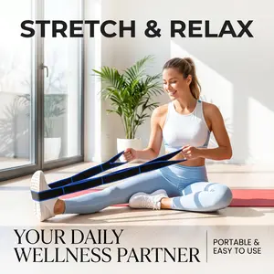 Numbered Multi-Loop Yoga Stretch Strap Non-Slip Fabric Band for Mobility