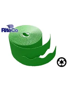 RiteCo Raydiant Riteco Trim-It Corrugated Scalloped Decorative Border. Two .25 In. X 50 Ft. Strips Per Roll Holly Green, 6 Rolls