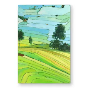 Begin Home Decor C1MP2436L6QFZZ 24 x 36 in. Rice Fields of Vietnam - Asian Botanical Metal Print Wall Art - Decor