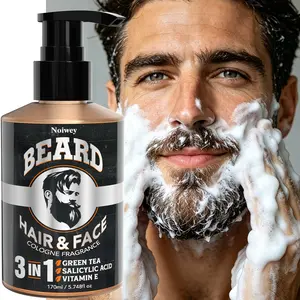 170ml 3-in-1 Men's Beard Shampoo for Hydration And Daily Care, Shapes The Beard, Making It Soft, Smooth, Non-Greasy, Each Hair Nourished And Easily Absorbed, Gentle Formula, Easy Application, Perfect for Summer, Perfect Gift Idea for Boyfriend or Husband