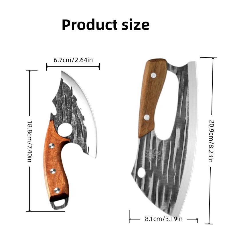 Kitchen Meat Cutting Knife Set, Ideal for Meat Cutting, Deboning, Trimming Chicken Breasts and Slicing. Hand-forged butcher knife with labor-saving & wrist-protecting design, lightweight, perfect for home kitchen and BBQ use-MM1