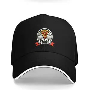 PANGKB PIZZA CAP Hip-Hop Snapback Hat for Men and Women Adult Outdoor Casual Sun Baseball Cap, 100% Polyester Woven Printed Hat