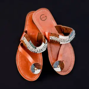 Beautiful Earth Tone Toe Loop Maasai Sandals