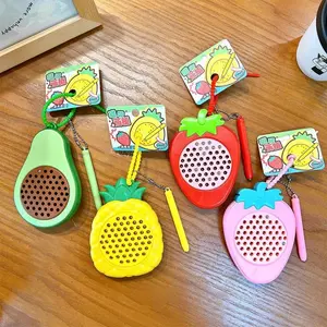 Mini Fruit Magnetic Drawing Board Keychain, Cute Stress Relief Backpack Charm Toy with Lightning Bolt Cactus Avocado Shapes, Reusable Erasable Small Fidget Decor