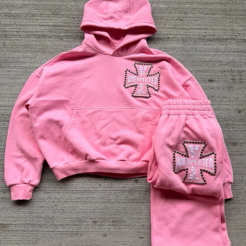 Savior Pink Set with Embroidered Cross & Hipstercon designs