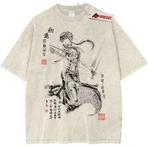 Yor Forger Spy x Family Acid Washed T-shirt, Vintage Anime Gym Shirts, Mineral Heavyweight Vintage Washed Cotton T-Shirt Sizes S-3XL For Anime Lovers