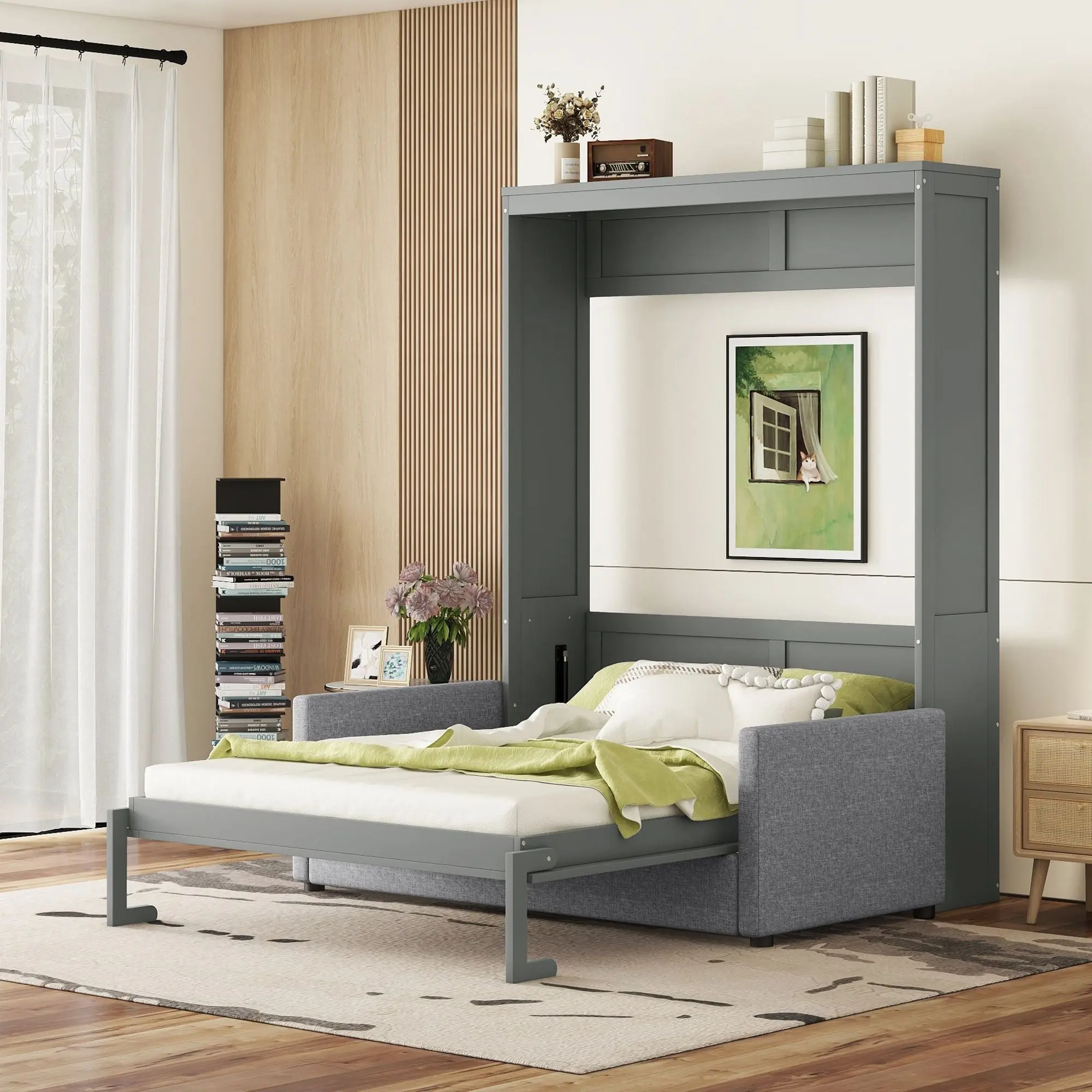 Queen Size Murphy Bed with Sofa - Comfortable Design for Home Decor
